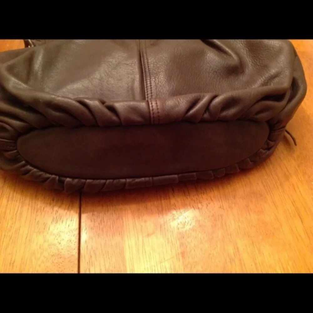 Damaged - DKNY Brown Leather Hobo Bag
